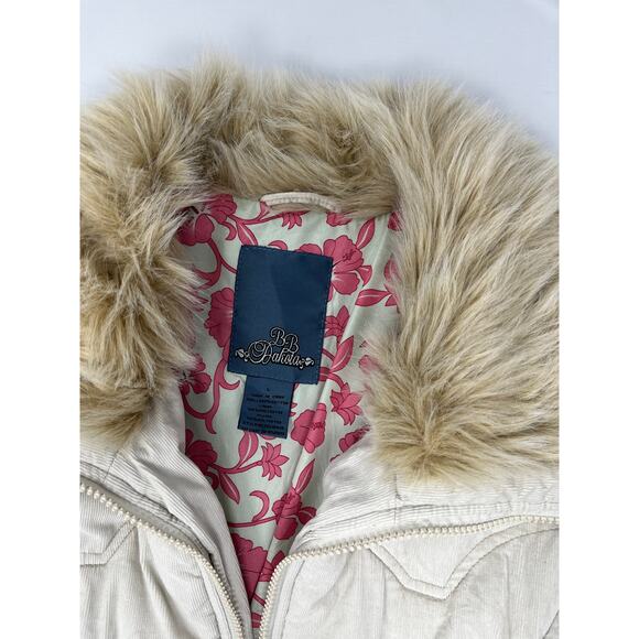 BB Dakota Women's Corduroy Bomber Jacket Style with Faux Fur High Collar Size L - Picture 7 of 13